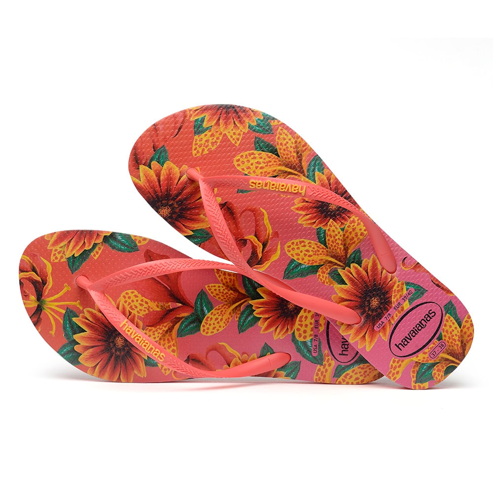 chinelo havaianas slim floral