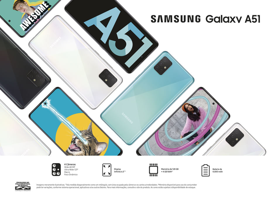 Conte&uacute;do informativo Smartphone Samsung Galaxy A51