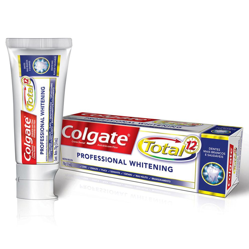 Creme Dental Colgate Total 12 Professional Whitening 70g - Farmacia Indiana