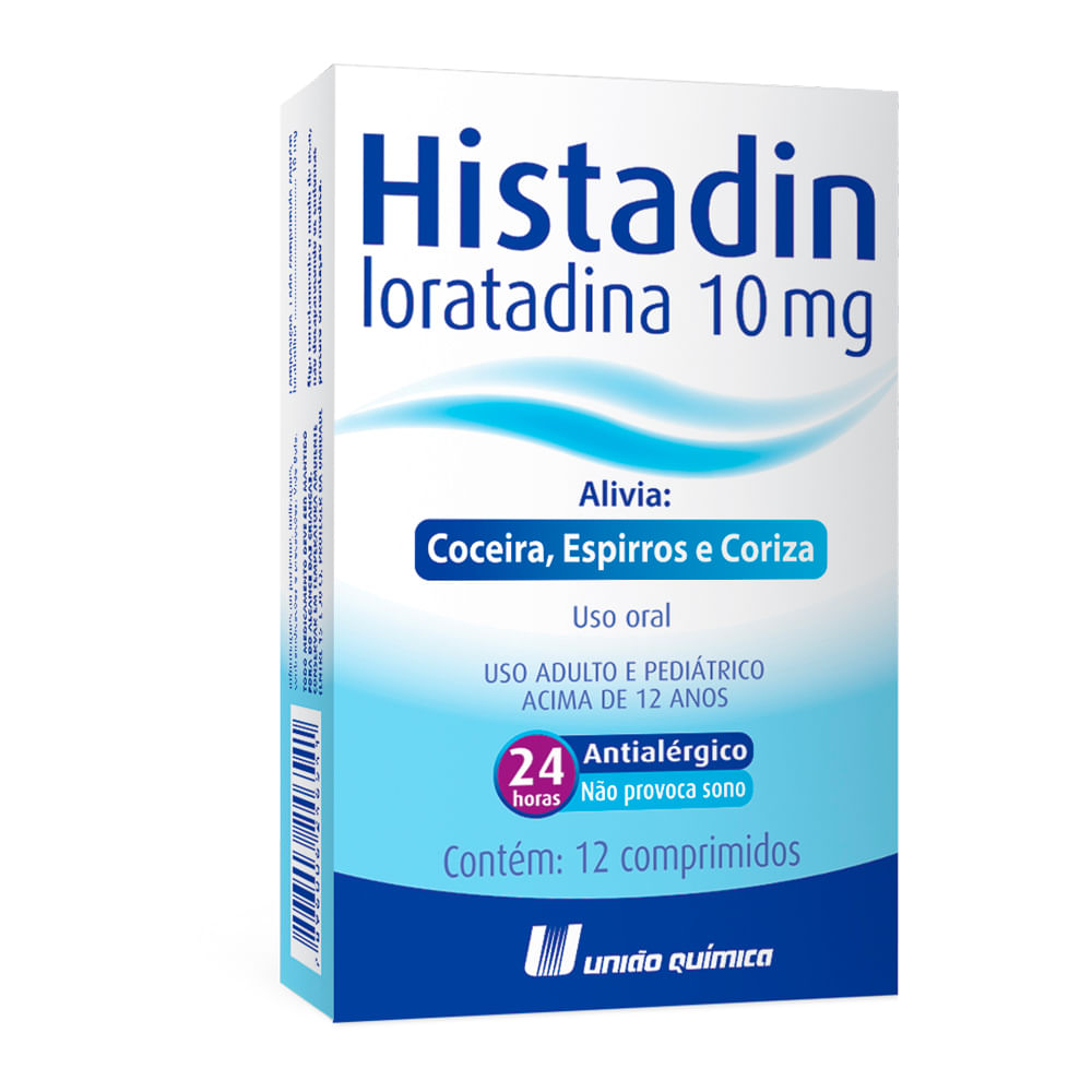 Histadin 10mg União Química 12 Comprimidos