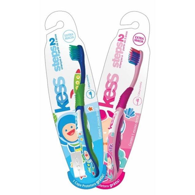 Escova Dental Kess Steps 2 NAO DEFINIDO Extra Macia 3-6 Anos 1 Unidade