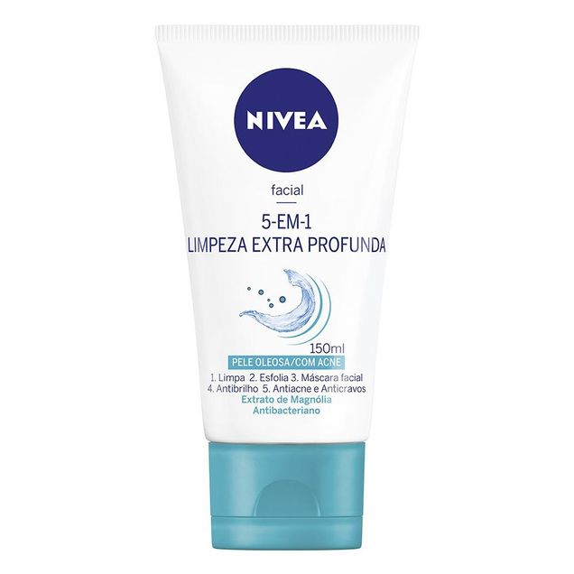 Nivea Visage Limpeza Profunda Pure Effect 5em1 150ml - Farmacia Indiana