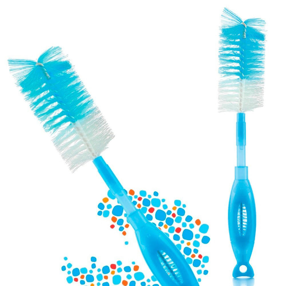 Escova Limpa Mamadeira E Bico Soft Clean 2 Em 1 Azul Multikids Baby Bb153
