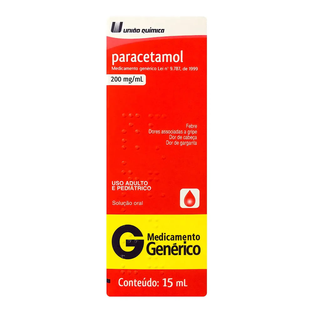 Paracetamol 200mg União Química Gotas 15ml