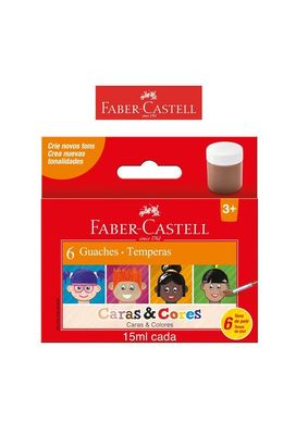 Tinta-Guache-Faber-Castell-15ml-Caras---Cores-6-Cores