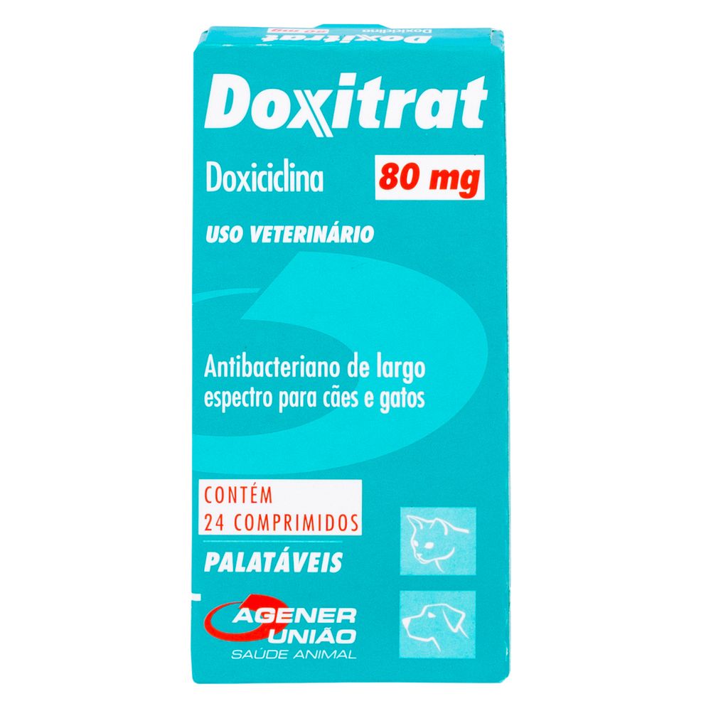 Medicamento Veterinário Doxitrat 80mg 24 comprimidos