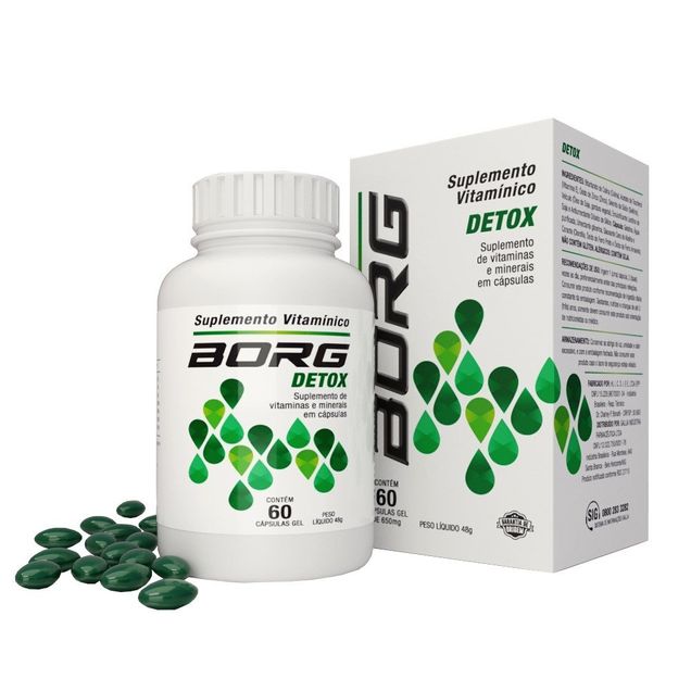 Suplemento Vitamínico Borg Detox 650Mg 60 Cápsulas - Farmacia Indiana