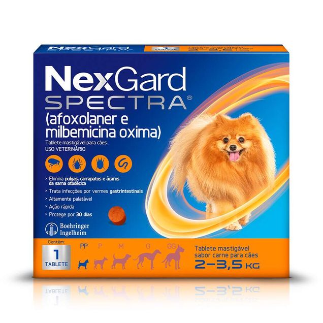 Antipulgas e Carrapatos NexGard Spectra Cães 2 a 3,5 kg 1 tablete
