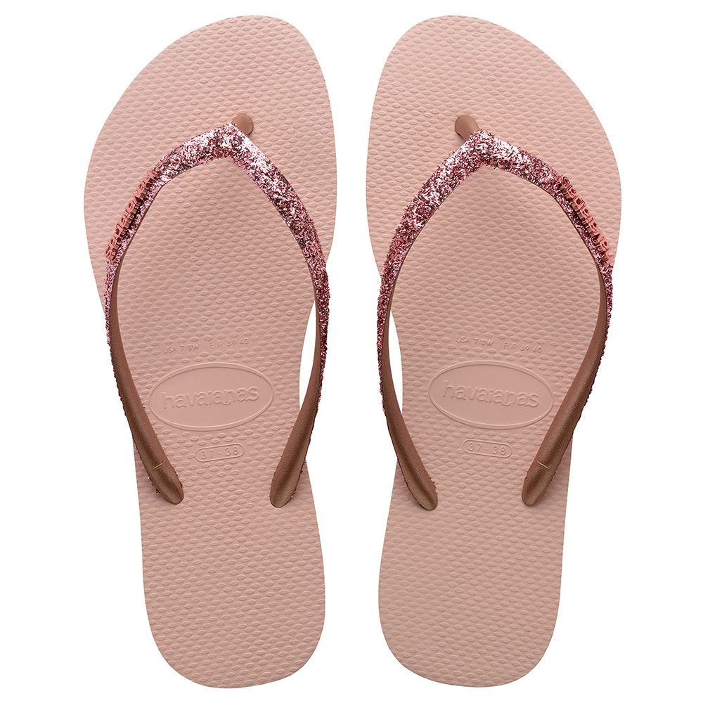 havaiana dourada glitter