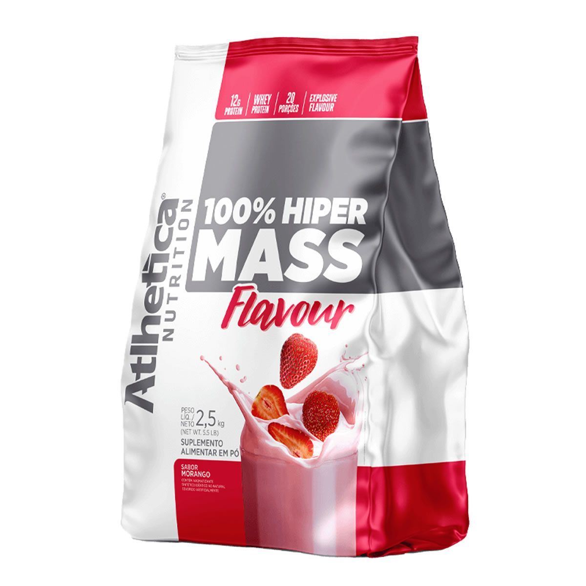 100% Hiper Mass Flavour Morango Atlhetica Nutrition 2,5kg