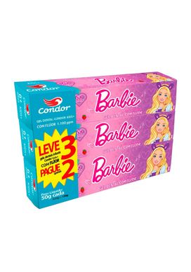 kit-gel-dental-condor-kids-barbie-com-3-unidades