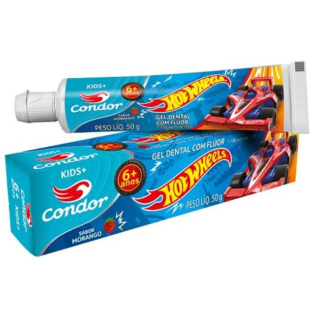 Creme Dental CONDOR Infantil Hot Wheels Morango Anti-cárie 50g