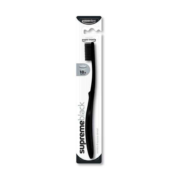 Escova Dental Supreme Black Ultra Macia Powerdent 1 Unidade