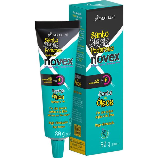 Embelleze Novex Santo Black Poderoso Recarga de Óleos - Máscara Capilar 80g — foto 2