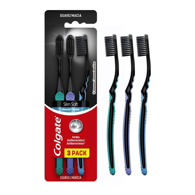 Escova Dental Slim Soft Black Macia Colgate 3 Unidades