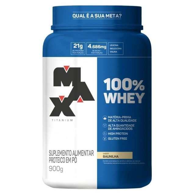 Whey 100% Baunilha Max Titanium 900g