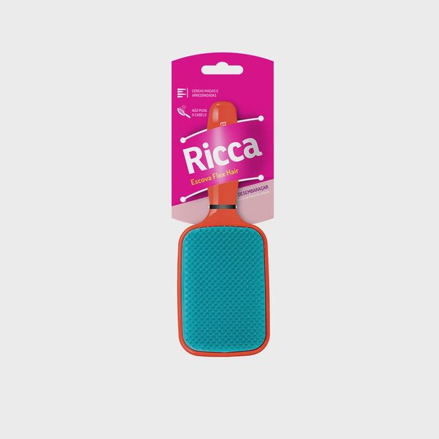 Escova de Cabelo Raquete Ricca Flex Hair Red 1 Unidade
