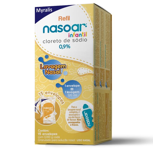 Nasoar Infantil 0,9% Myralis 15 envelopes