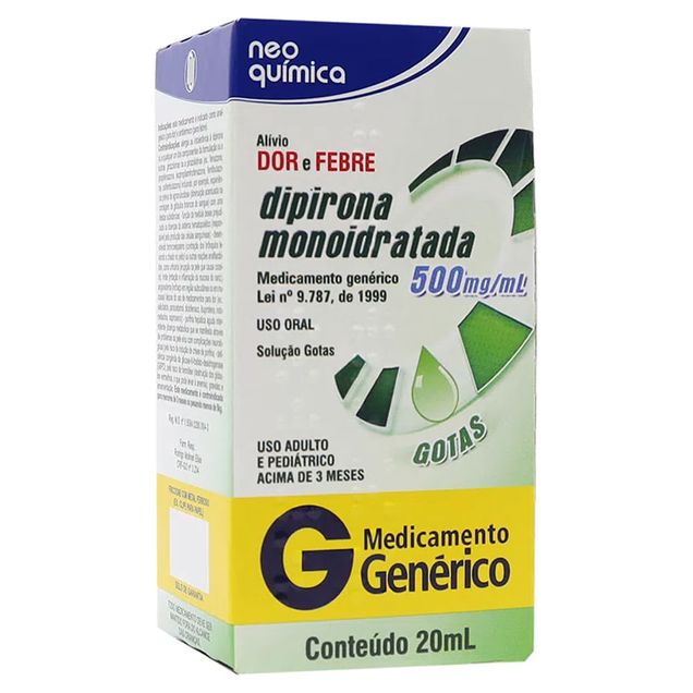 Dipirona 500mg/ml Neo Química Genérico Gotas 20ml | - Farmacia Indiana