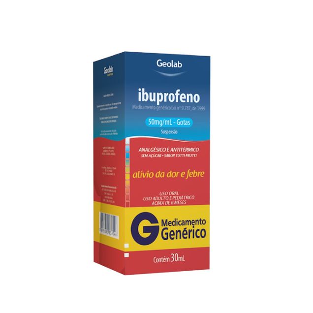 Ibuprofeno 50mg Geolab Genérico Gotas 30ml - Farmacia Indiana