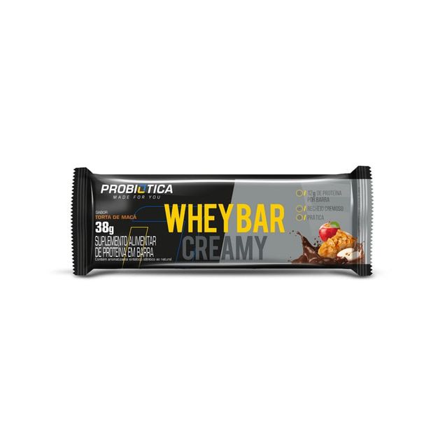 Whey Bar Cream Torta de Maçã 38g Probiótica 1 Unidade
