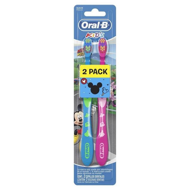 Escova Dental Oral-B Kids Mickey Cerdas Macias 2 Unidades