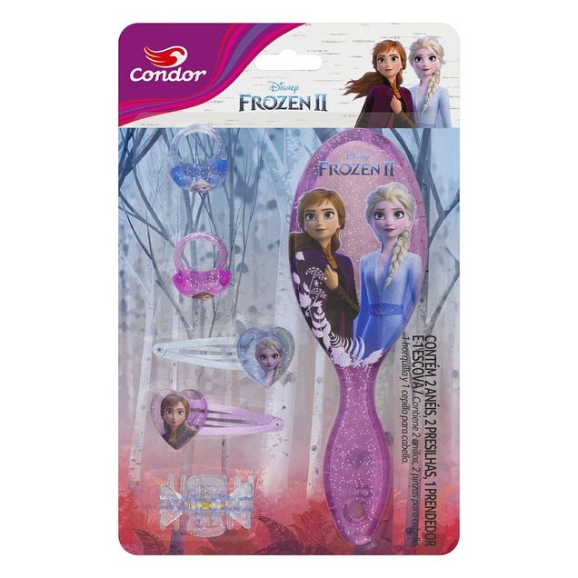 Kit Escova Cabelo CONDOR Frozen II 6 peças