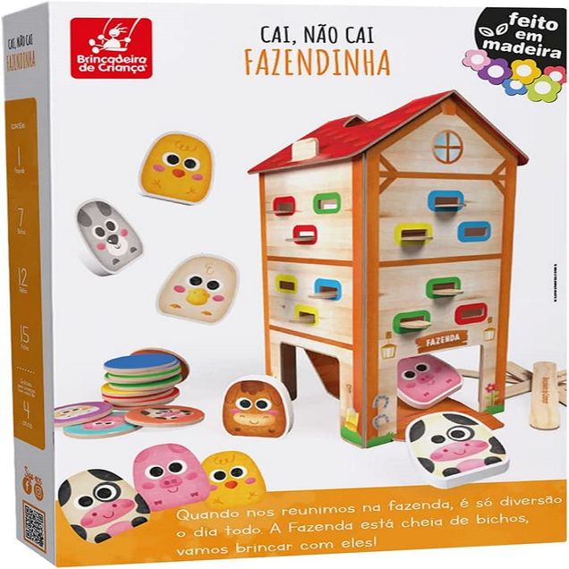 Brinquedo Eireli Cai Não Cai Fazendinha educativo de martelar 1 unidade
