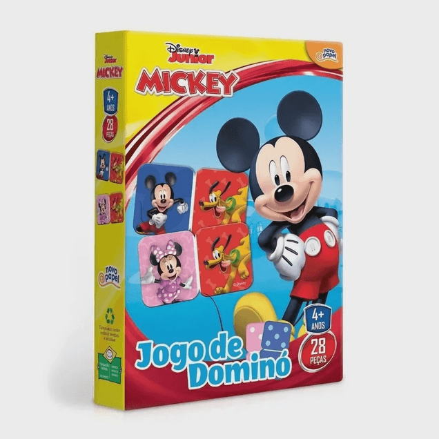 Brinquedo Dominó Novo Papel Disney Mickey 28 peças