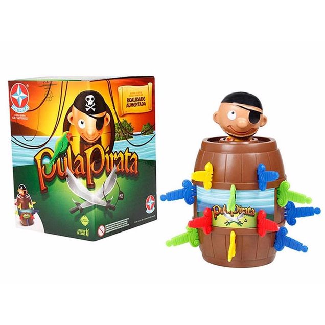 Brinquedo Pula Pirata Estrela Jogo de Tabuleiro 27 peças
