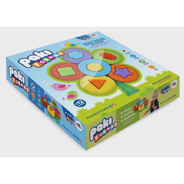 Brinquedo Jogo Par Formas PAKI TOYS 19 peças 400g