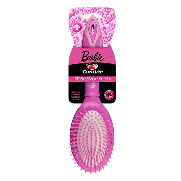 Escova Oval Cabelo Rosa CONDOR Barbie 1un