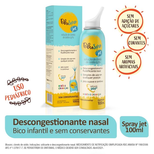 Blusoro Jet Infantil 0,9% Blusoro 100 ml