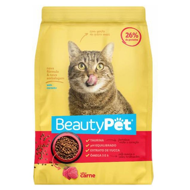 Ração Beauty Gato Carne 900G