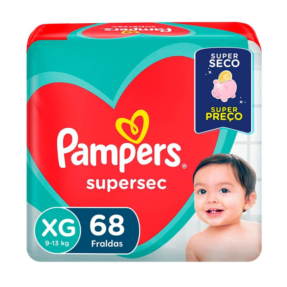 Fralda Pampers Supersequinha Jumbo XG 68 Unidades