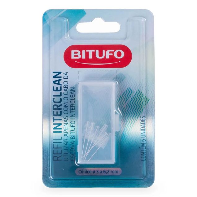 Refil Escova Dental BITUFO Interdental Cônica 6 Unidades