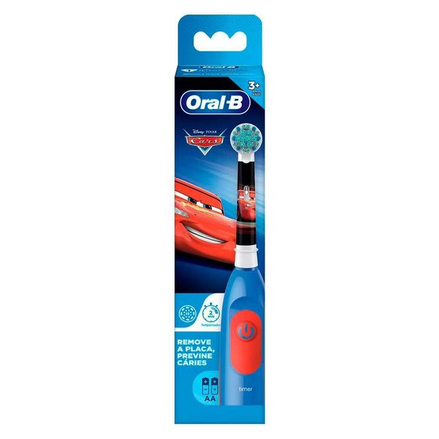 Escova Dental Elétrica Battery Kids Carros 3-6 anos Cerdas Macias Oral-B 1un