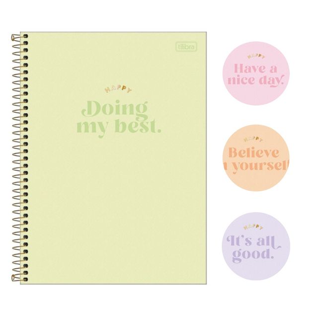 Caderno Tilibra Happy Capa Dura Sortida 80 Folhas
