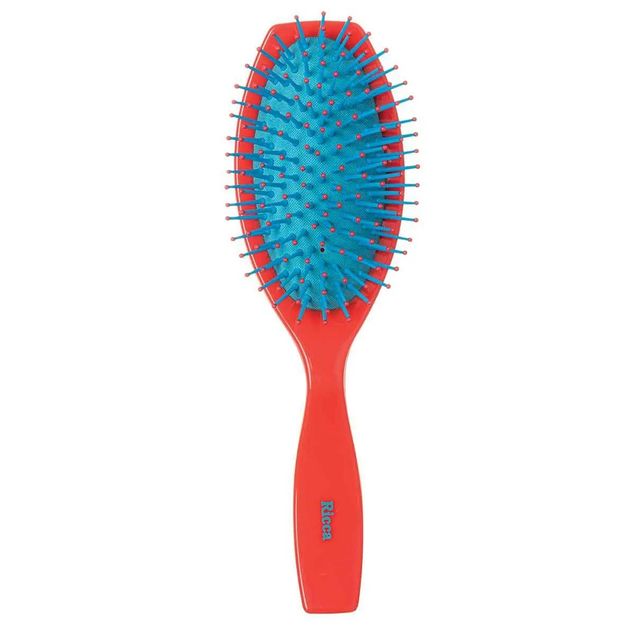 Escova de Cabelo Ricca Oval Almofadada Cereja