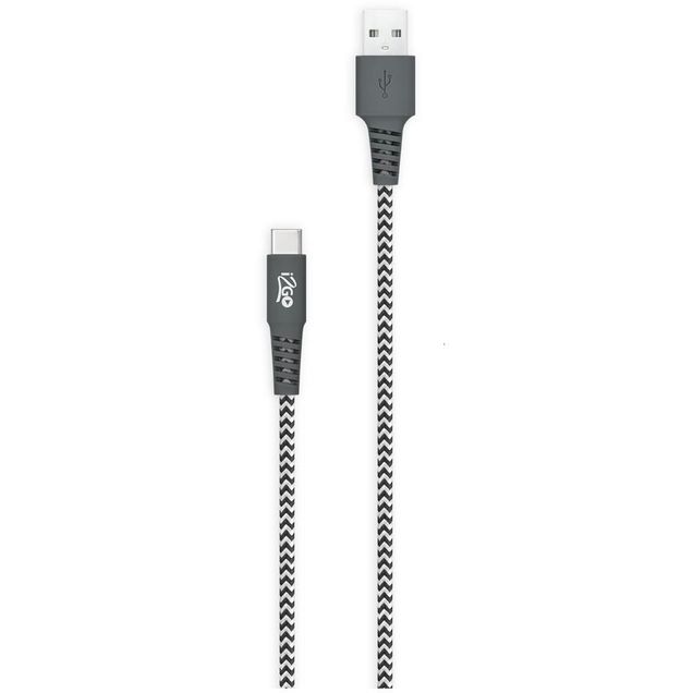 Cabo USB I2Go Tipo C Plus 1,5m 2,4A Nylon Preto