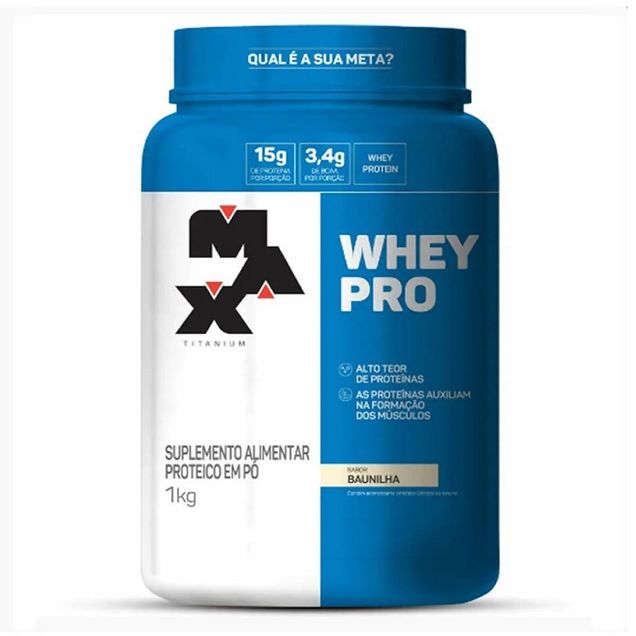 Whey Pro Max Baunilha 1kg Max Titanium 1kg