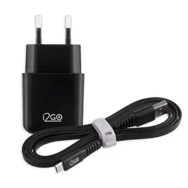 Kit Carregador I2Go 20W USB-C 1,5m 3A Preto