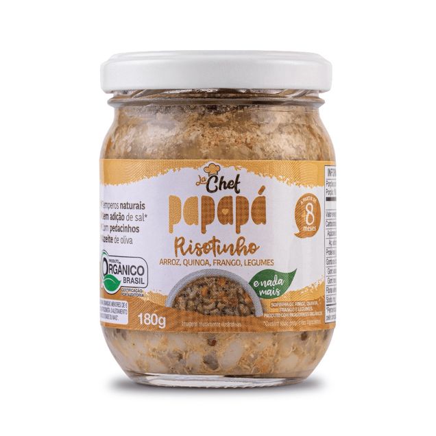 Risotinho Orgânico Infantil Papapá BABY ROO A partir de 8 meses Arroz, Quinoa e Frango 180g