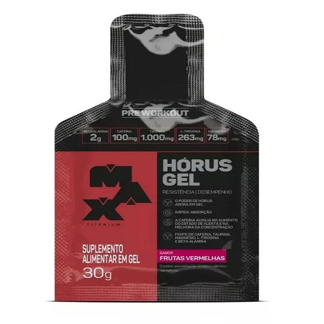 Pré Treino Hórus Gel Frutas Vermelhas 30g Max Titanium 30g
