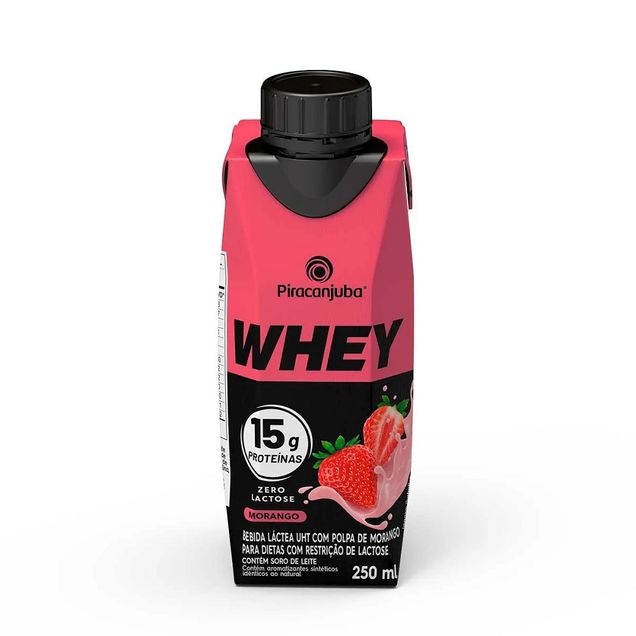 Whey Zero Lactose Sabor Morango 250ml Piracanjuba 250ml