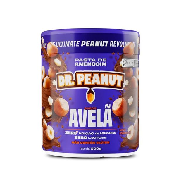 Pasta de Amendoim Dr Peanut Avelã com Whey Protein 600g