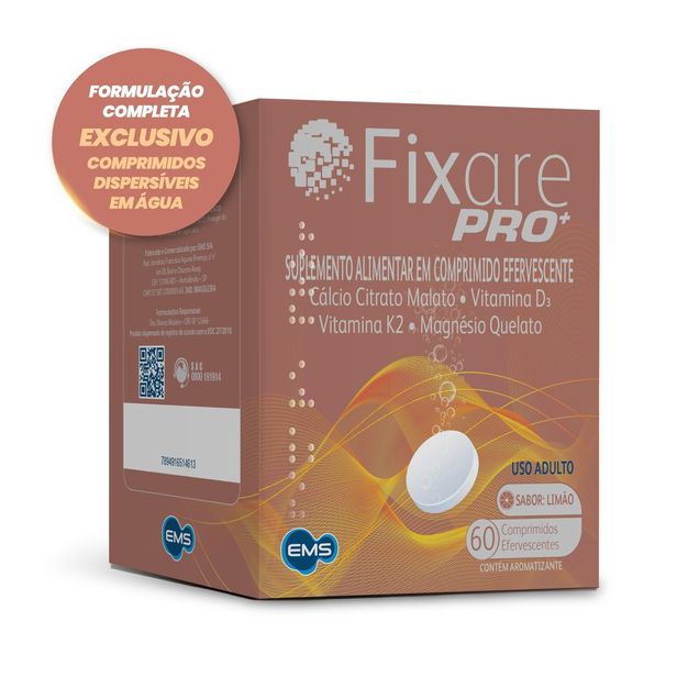 Suplemento Alimentar Cálcio Fixare Pro+ 60 comprimidos efervescentes