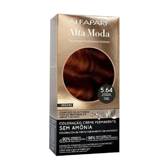 Coloração Alta Moda Sem Amônia 5.64 Vermelho Acobreado — foto 2