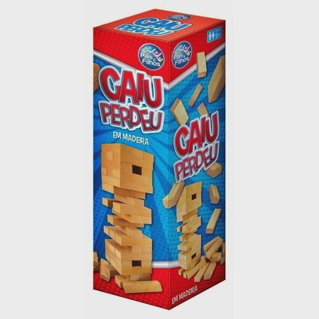 Brinquedo Jogo Perdeu Caiu Dismat Equilíbrio MDF 54 peças
