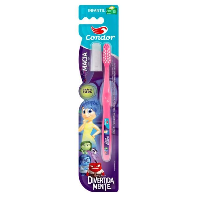 Escova de Dente Infantil Pixar com Capa Protetora Condor 1 Unidade